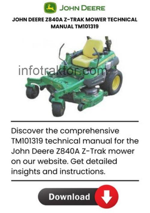John Deere Z840A tekniska specifikationer och recensioner