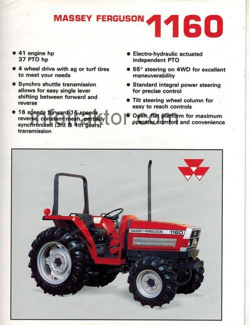 Massey Ferguson 1160 recensioner och tekniska specifikationer